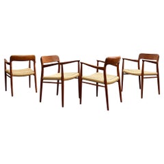 4 Mid-Century Teak Dining Chairs #56 by Niels O. Møller for J. L. Moller