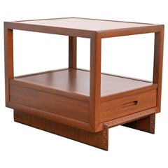 Frank Lloyd Wright Taliesin Mahogany Nightstand or Side Table, Newly Restored