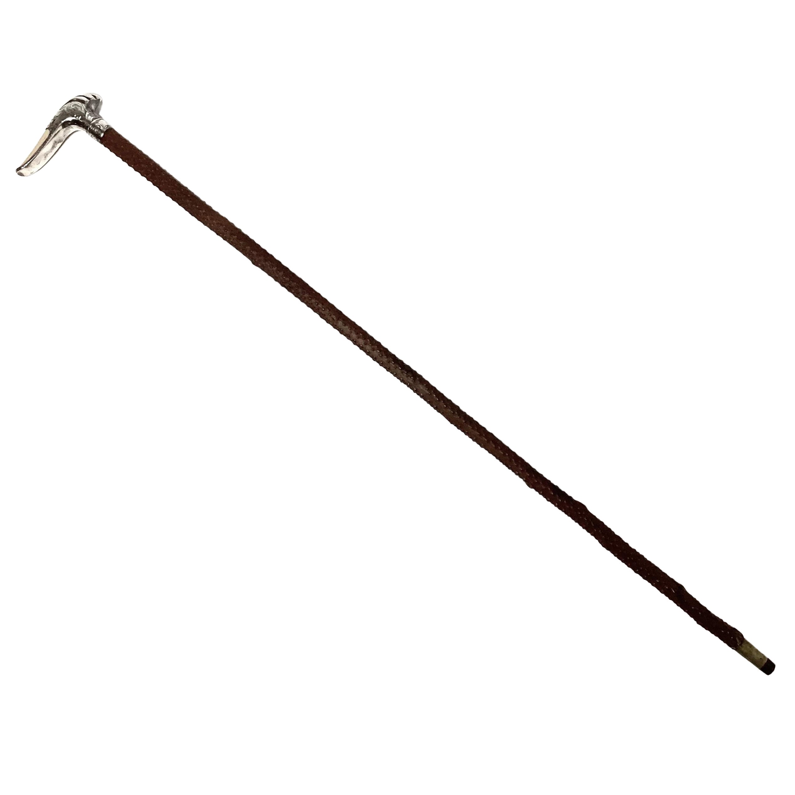 Sterling Silver Duck Bill Walking Cane Stick For Sale