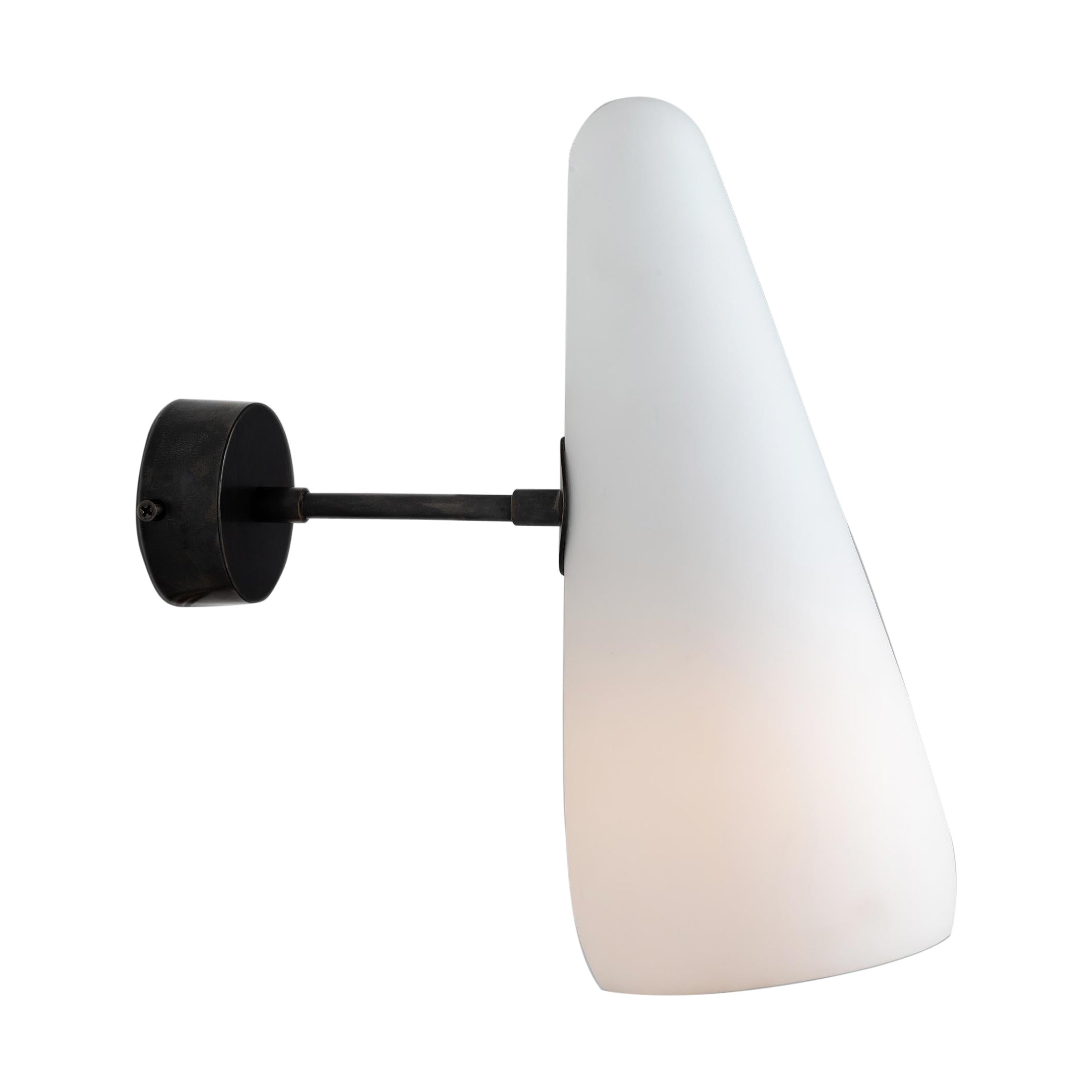 Opaline Glass Cone Sconce, Made in Italy For Sale