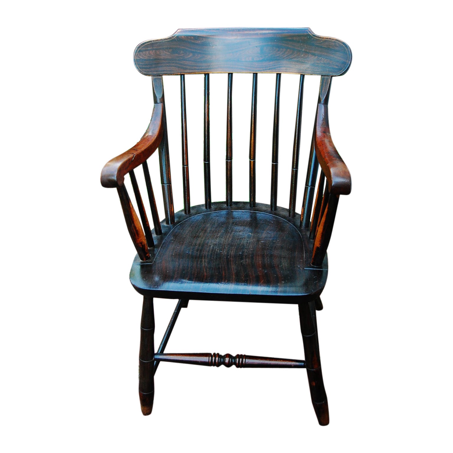 American Mid 19th Century Grain Painted Armchair Original Finish