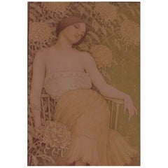 Paul Berthon Original Color Lithograph, 1899. “Les Chrysanthemes”