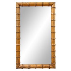 Early 20th Century, French, Faux Bamboo Framed Mirror