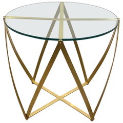 Vintage John Vesey Brass Geometric Table