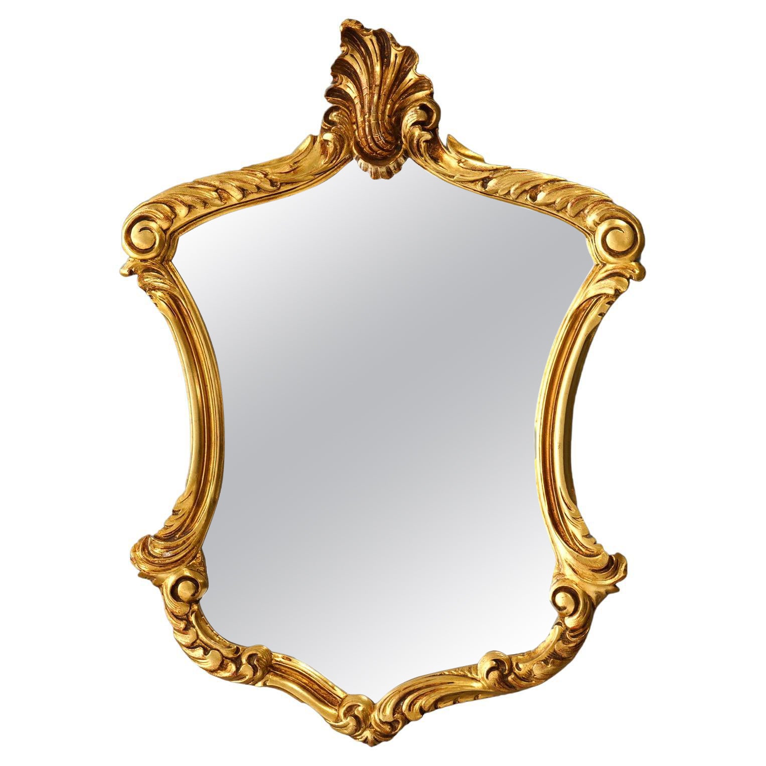 French Rococo Style Giltwood Wall Mirror, 20th C