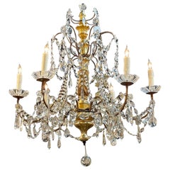 19th Century Northern Italian Giltwood and Crystal Chandelier