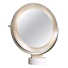 Italian Modern Marble and Steel Narciso Table Mirror, S. Mazza for Artemide 1970
