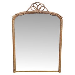 Exceptionnel miroir à trumeau en bois doré du 19ème siècle