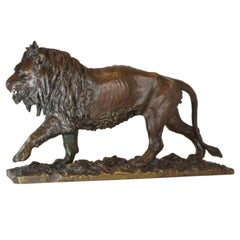 19th Century Lion Animal Bronze by Fratin
