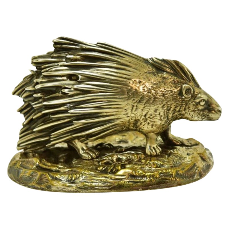 Solid Silver Spade Holder Depicting a Sheffield Porcupine