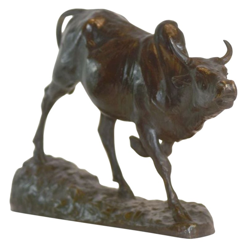 Egyptian Cow Animal Bronze Dated 1911 Signed Robert Bousquet (1894-1917) For Sale