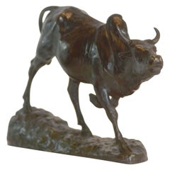 Egyptian Cow Animal Bronze Dated 1911 Signed Robert Bousquet (1894-1917)