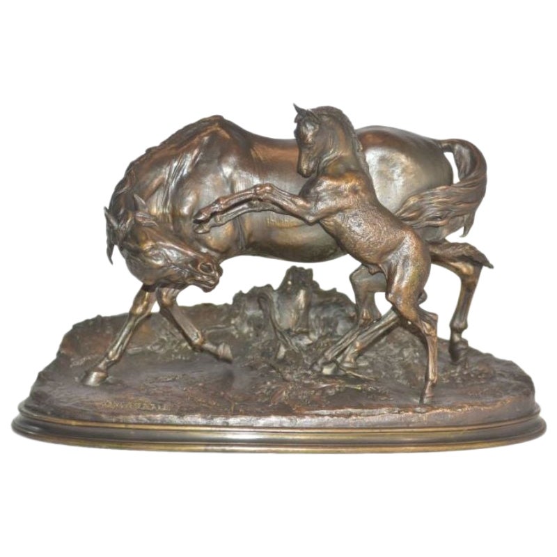 The Accolade of Pierre-Jules Mêne Bronze, XIXth Century For Sale