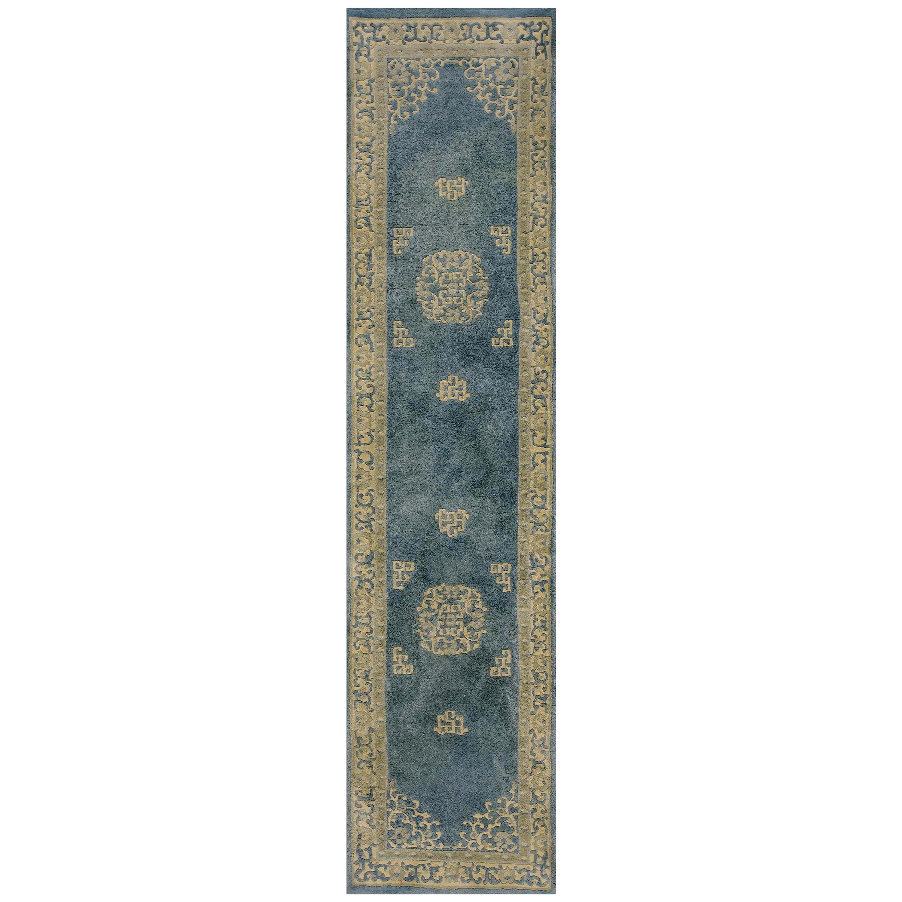 Vintage 1980s Chinese Style Carpet ( 2'4'' x 9'7'' - 71 x 292 ) For Sale