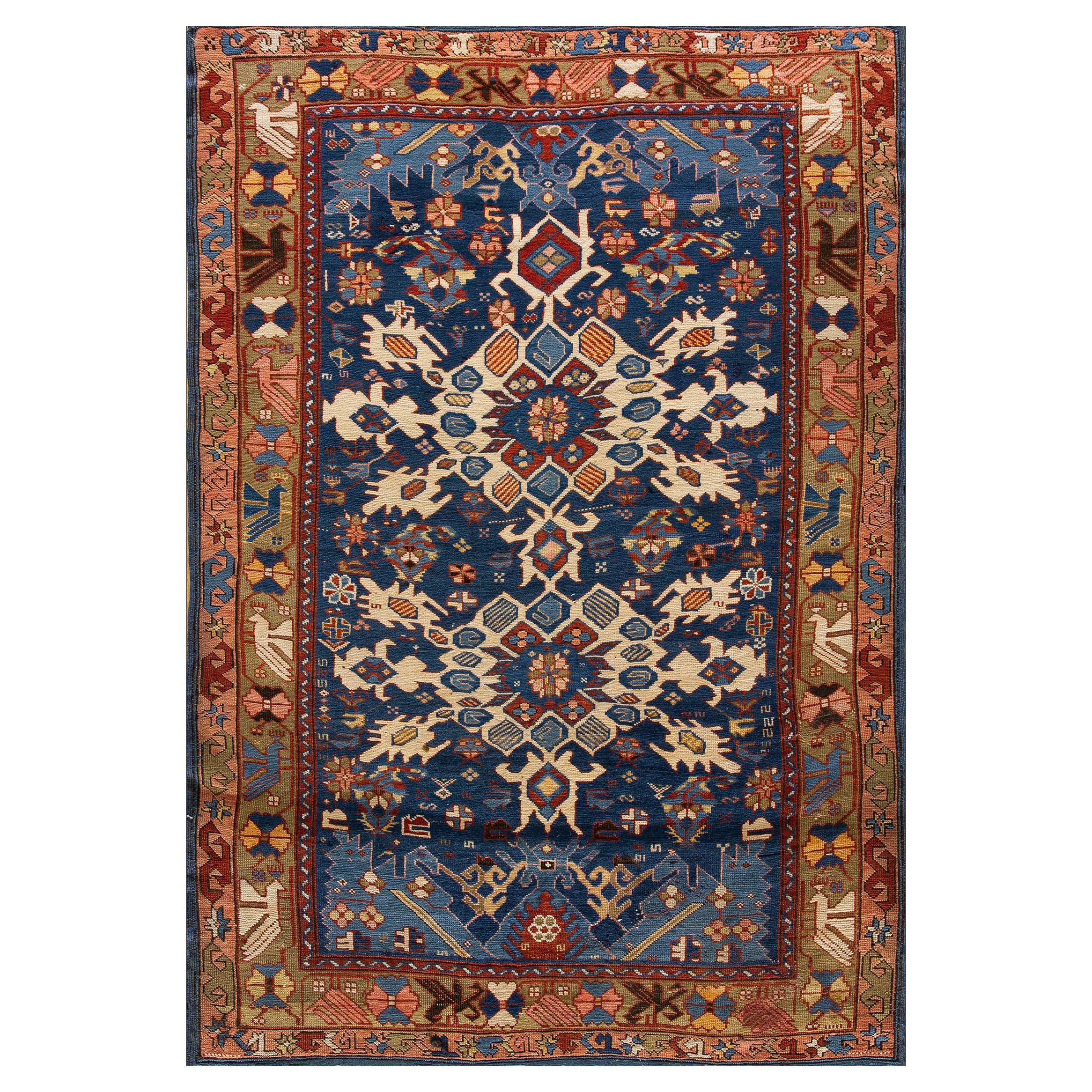 Tappeto Bidjov caucasico della fine del XIX secolo ( 4'6'' x 5'8'' - 122 x 183 cm)