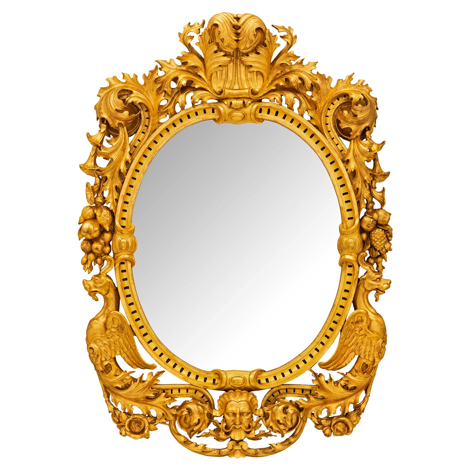Italian 19th Century Baroque St. Mirror ‘Aux Dragons’ For Sale