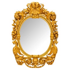 Antique Italian 19th Century Baroque St. Mirror ‘Aux Dragons’