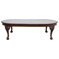 Vintage Maitland Smith Monumental Chippendale Carved Mahogany Dining Table, Refinished