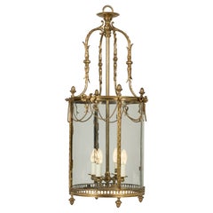 Antique 19th Century Brass Lantern in the Louis XVI Manner