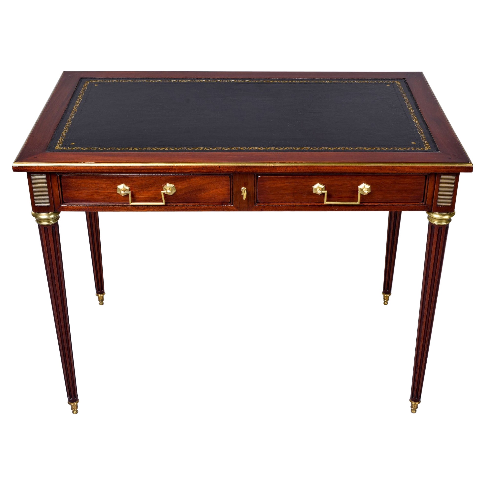 Early 20th C Louis Philippe Style Writing Desk with Leather Top