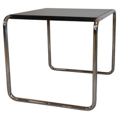 Vintage Gavina Chrome & Black Laminate Table a Marcel Breuer Design