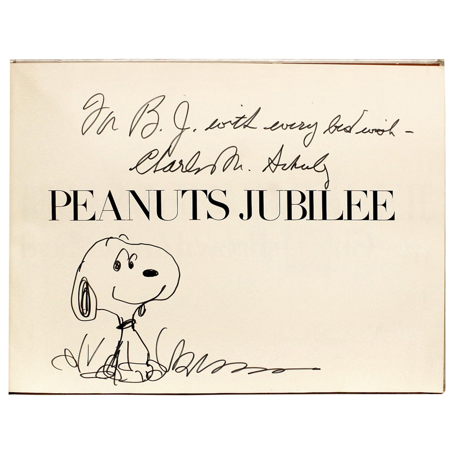 SCHULZ - Peanuts Jubilee - FIRST EDITION INSCRIBED WITH A DRAWING OF SNOOPY ! For Sale