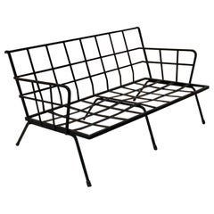 Mid-Century Modern Wrought Iron Arthur Umanoff Adrian Pearsall Style Sofa