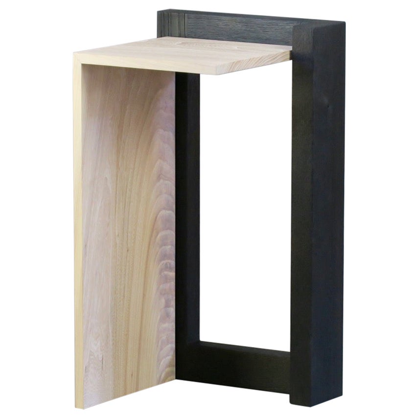 Burned Oak and Elm Side Table by Thomas Throop/ Black Creek Designs - In Stock