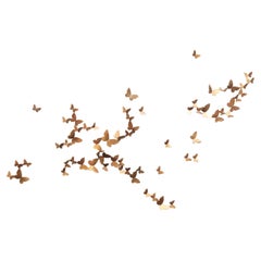Schmetterlings-Wandskulptur, kleiner horizontaler Flug rechts, Goldausführung
