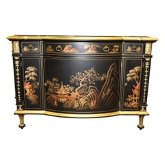 John Widdicomb Chinoiserie Paint Decorated Commode Buffet with Gilded Details 