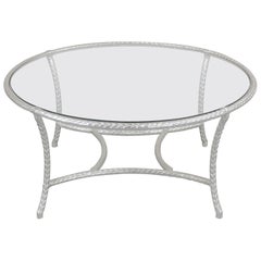 Mid-Century Modern Sliver Glass Coffee Table