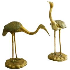 Two Bronze Cranes