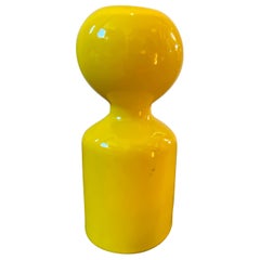 1970s Space Age Yellow Vetrochina Italian Candle Holder by Gabbianelli