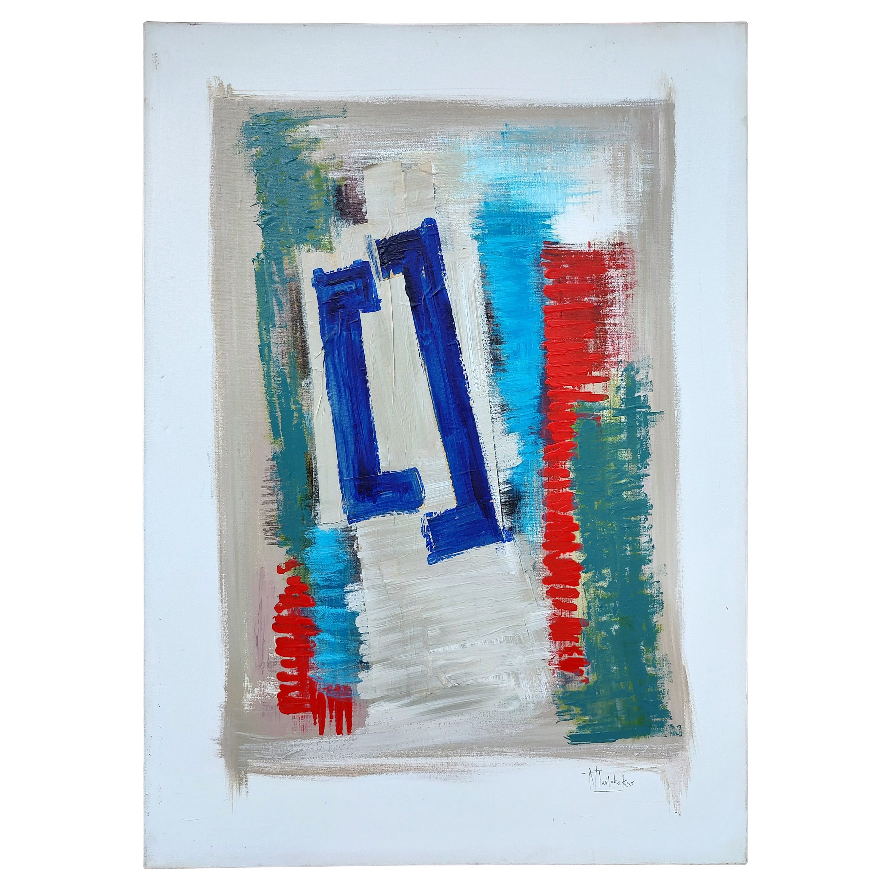 Abstrait #2 Huile sur toile de Milo Kekav ? en vente