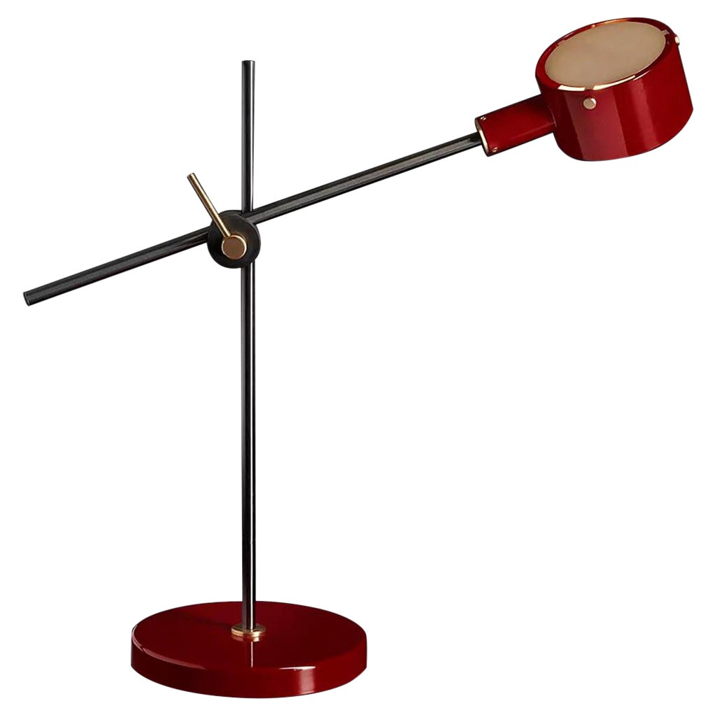 Giuseppe Ostuni Model 252 'G.O.' Table Lamp in Scarlet Red for Oluce For Sale