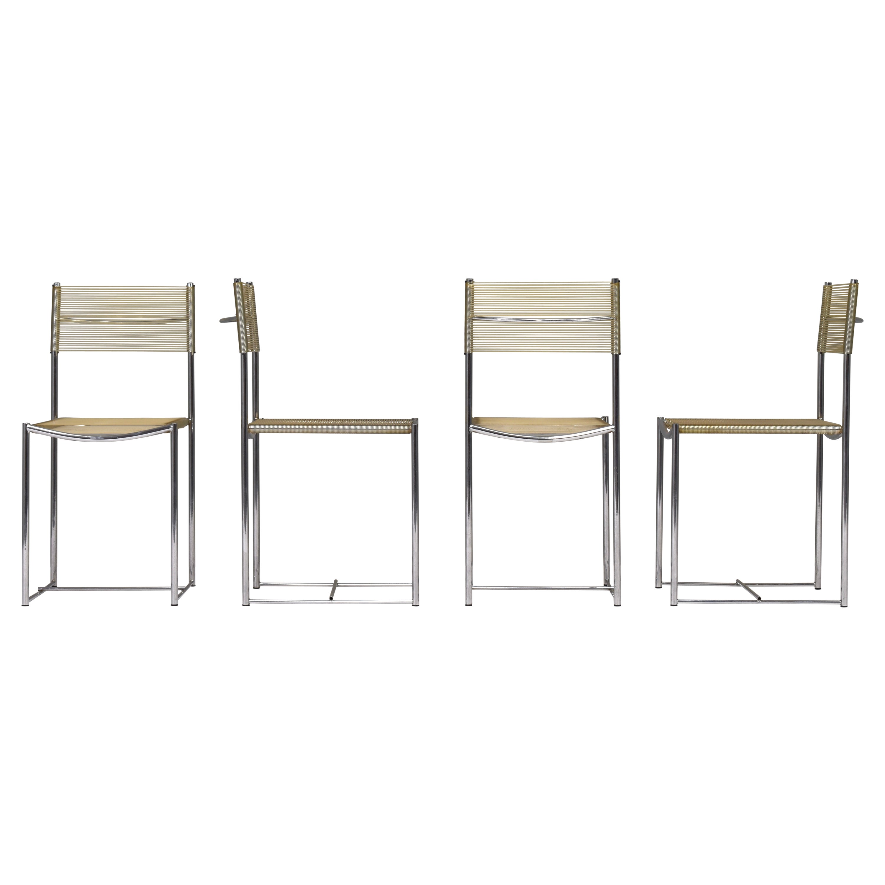 Set of 4 Spaghetti Chairs by G. Belotti for Alias, Italy, 1979