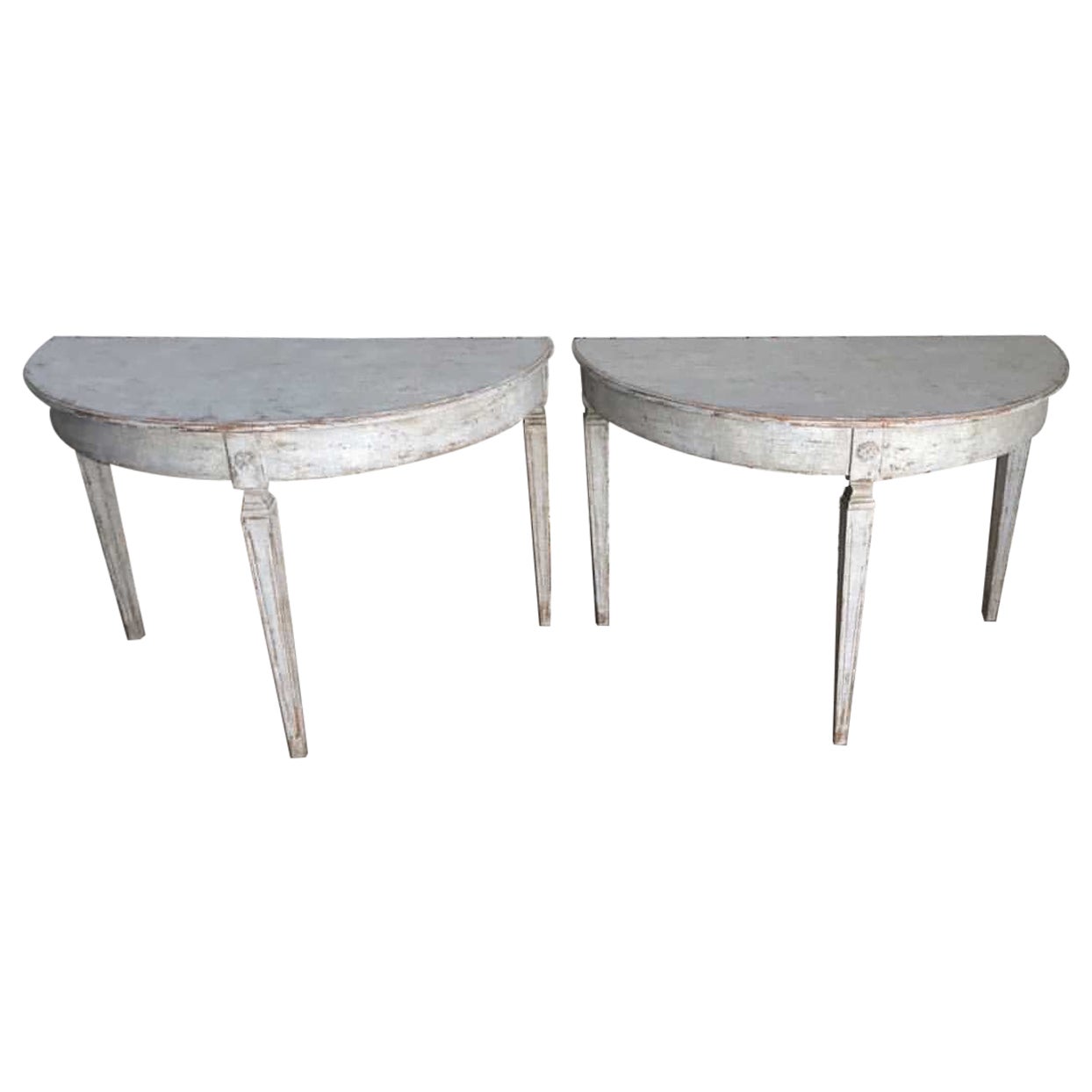 19th Century Swedish Gustavian Demilunes or Center Table For Sale