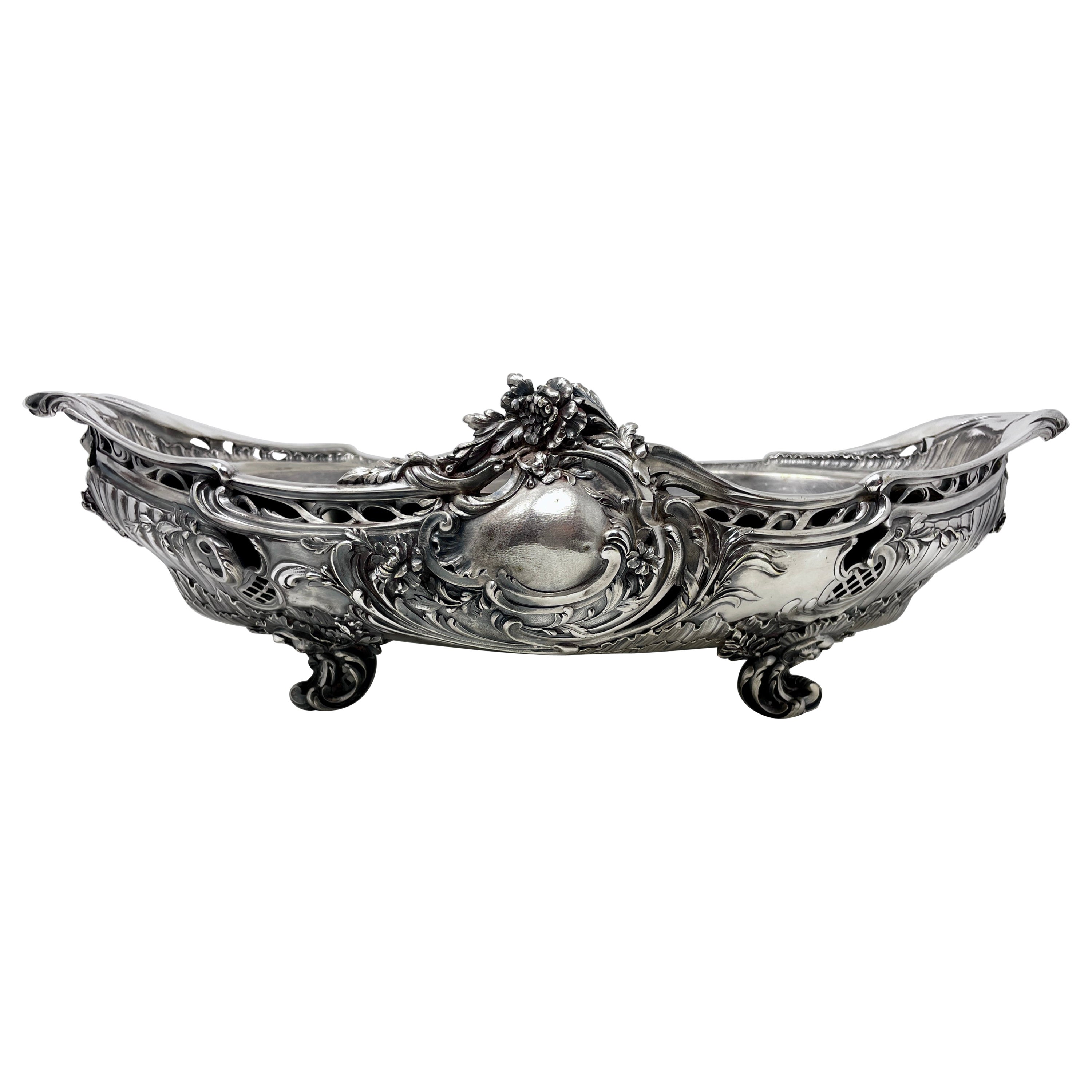 Antique French Silvered Bronze Centerpiece, Circa 1870 For Sale