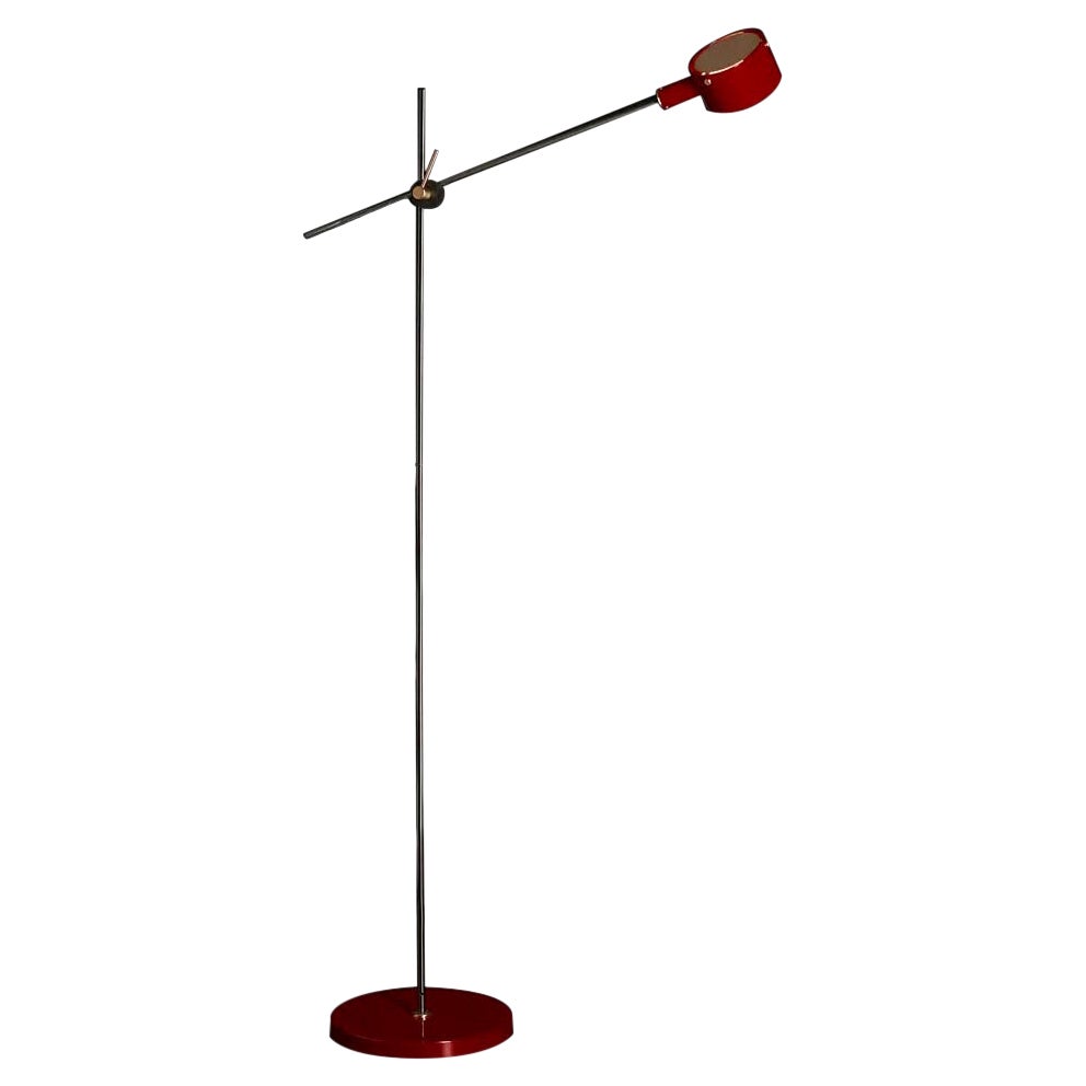 Giuseppe Ostuni Model 352 'G.O.' Floor Lamp in Scarlet Red for Oluce For Sale