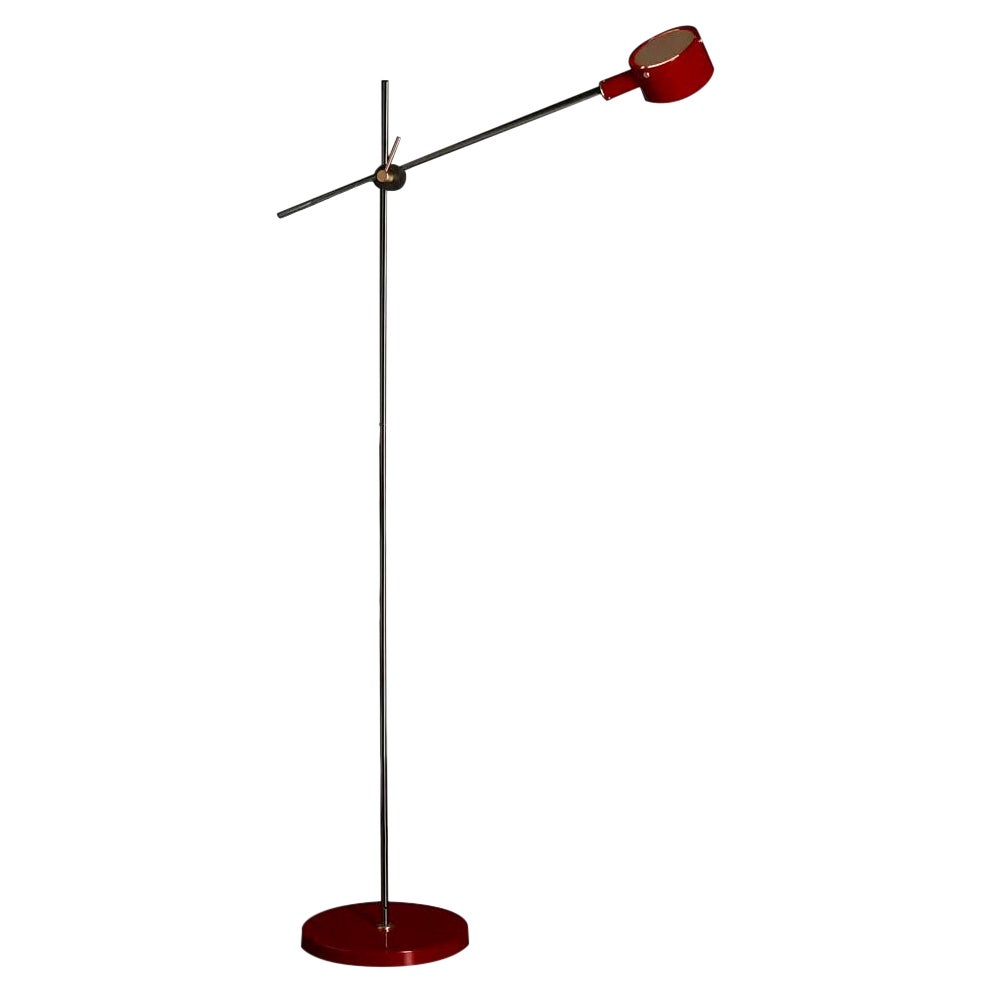 Lampadaire « G.O. » Giuseppe Ostuni Modèle 352 en rouge écarlate pour Oluce