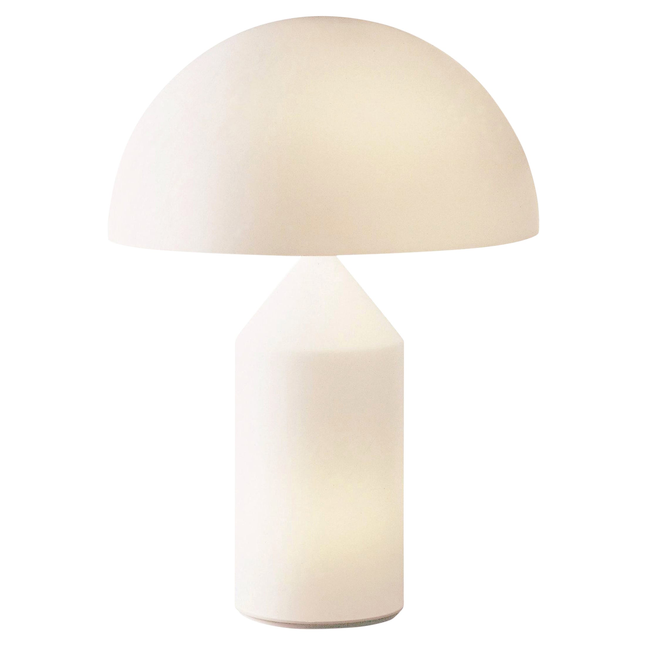 Small Vico Magistretti 'Atollo' Opaline Glass Table Lamp For Oluce For Sale