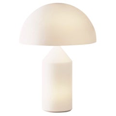 Large Vico Magistretti 'Atollo' Opaline Glass Table Lamp for Oluce