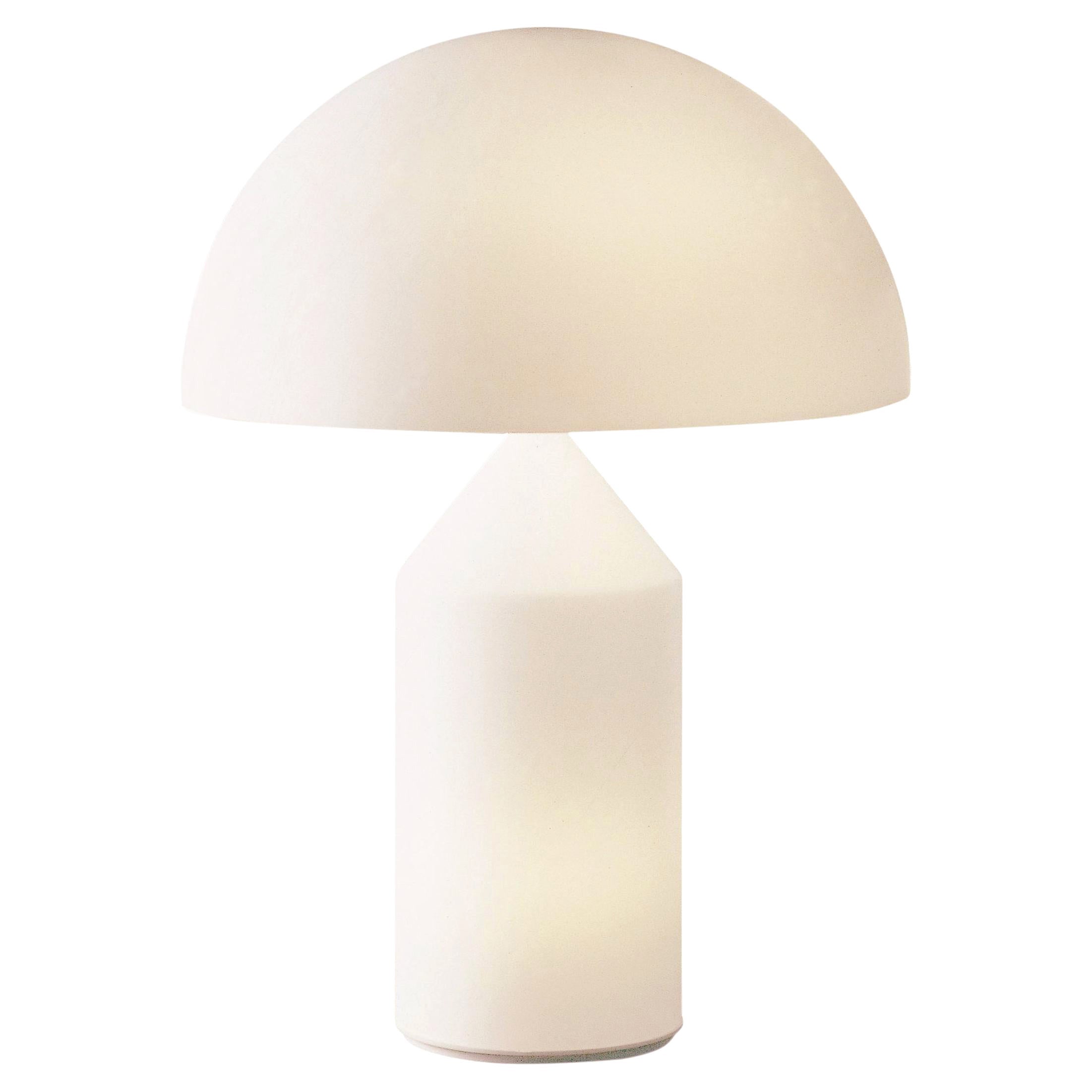 Large Vico Magistretti 'Atollo' Opaline Glass Table Lamp For Oluce