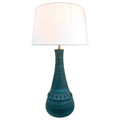 Accolay French Mid-Century Gauloise Blue Ceramic Lamp