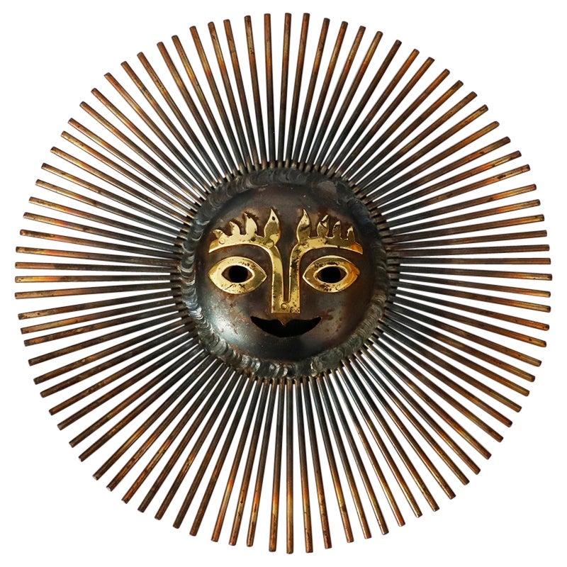 Surreal Brutalist Sun Sculpture in Brass and Bronze by Emaus Benedictine Monks For Sale