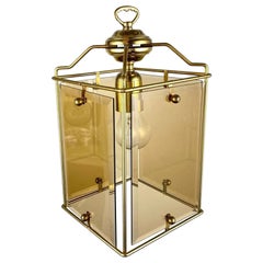 Mid-Century Belgian Smoked Glass Lantern, 1980s