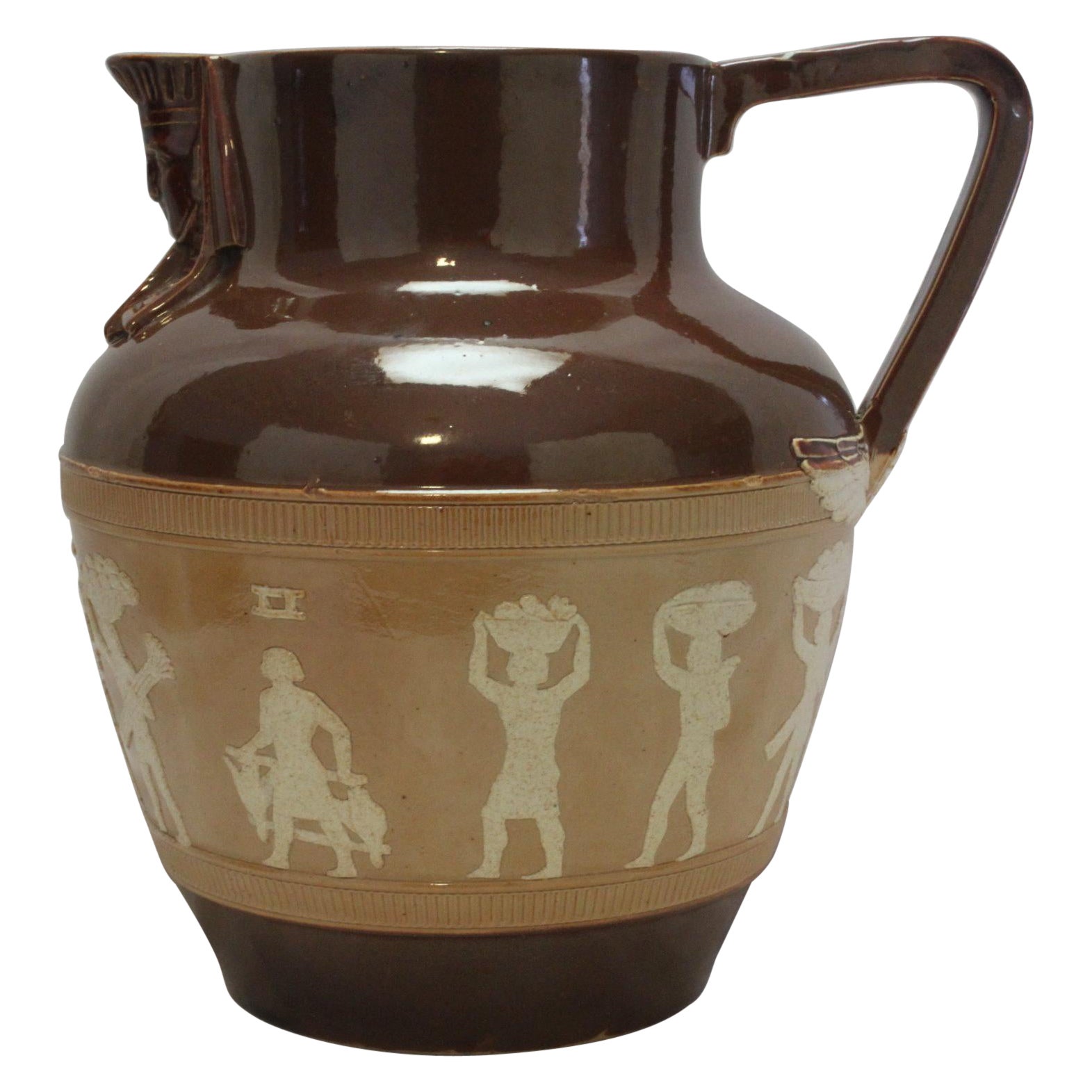 Doulton Lambeth Stoneware Egyptian Revival Jug For Sale