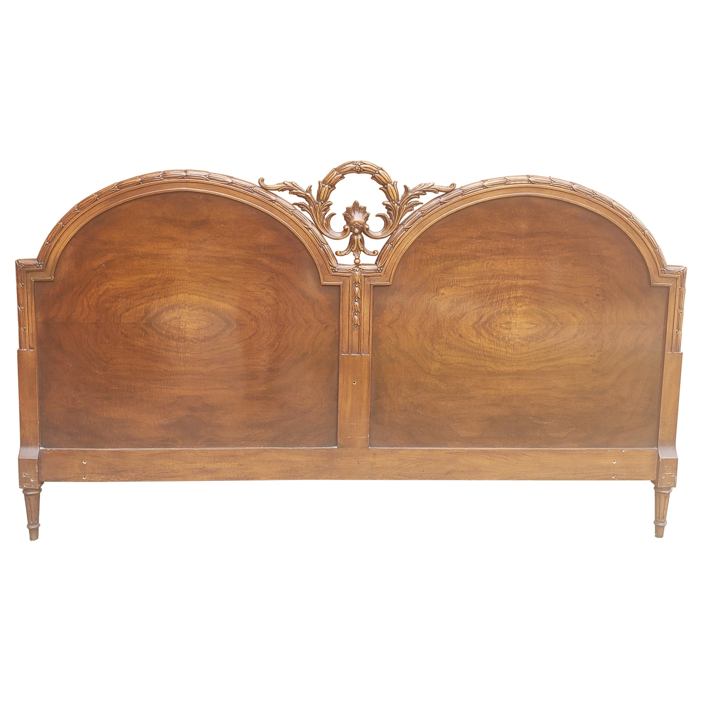 French Baroque Style Carved Mahogany King Size Headboard