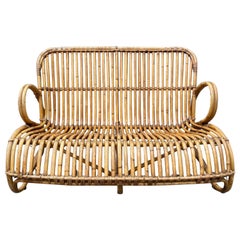 20th Century, Italian Vintage Bamboo Sofa Lounger