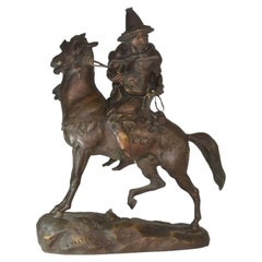 Horseman oriental de Charles Valton en bronze, fin du 19ème siècle